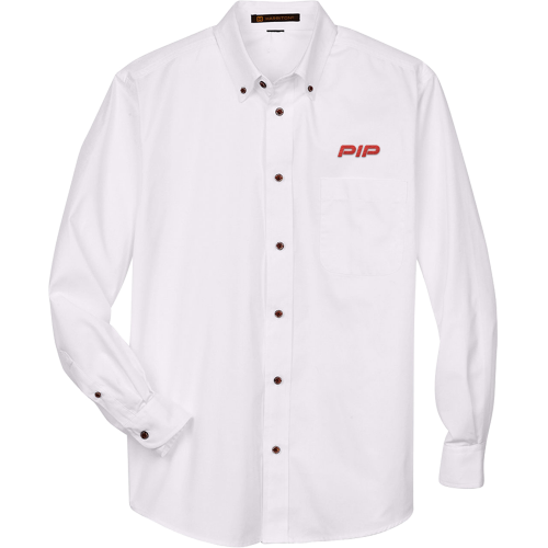 Harriton Men's Easy Blend™ Long-Sleeve Twill Shirt with Stain-Release