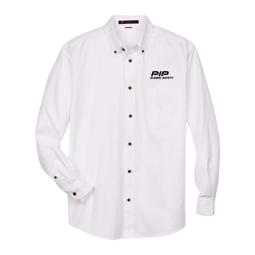 Harriton Men's Easy Blend™ Long-Sleeve Twill Shirt with Stain-Release