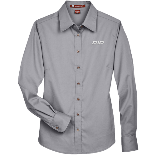 Harriton Ladies' Easy Blend™ Long-Sleeve Twill Shirt with Stain-Release